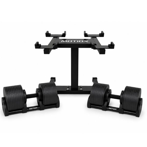Set 2 Manubri Regolabili MOTIOX PRO 2–32 kg + Rack – Nero