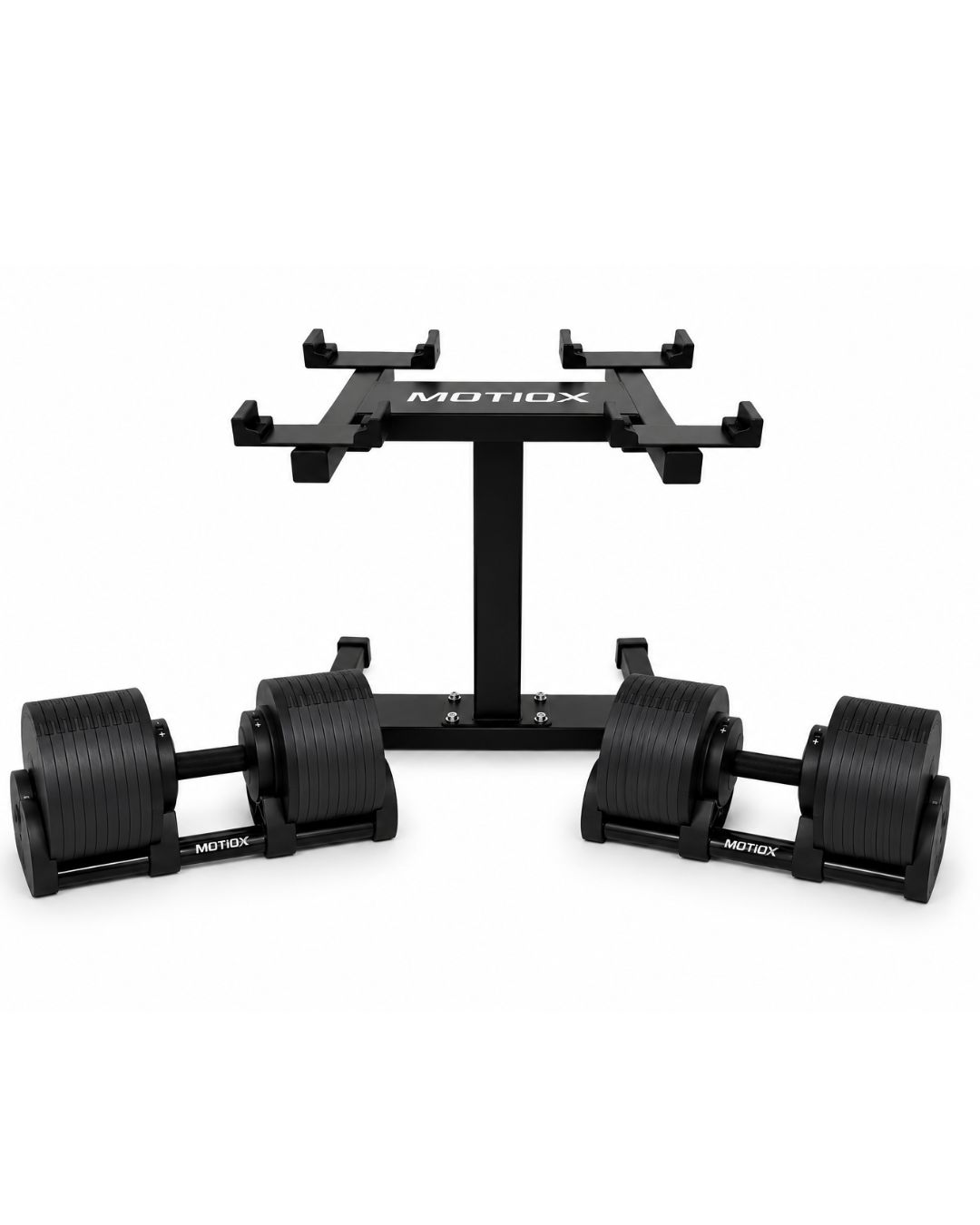 Set MOTIOX PRO 2-32 kg Carbon Black + rack Set 2 Manubri Regolabili MOTIOX PRO 2–32 kg + Rack – Nero - immagine 1