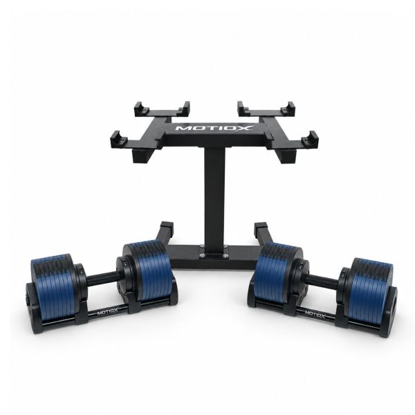 Set 2 Manubri Regolabili MOTIOX PRO 2–32 kg + Rack – Blu